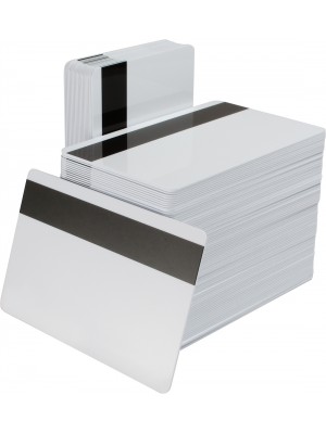 Tarjetas plásticas blancas con banda magnética de alta coercitividad - 500 piezas